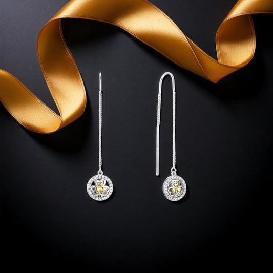 Two Tone Shamrock Earrings - Pull Through