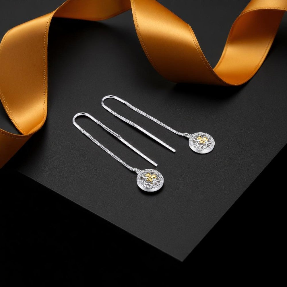 Two Tone Shamrock Earrings - Pull Through