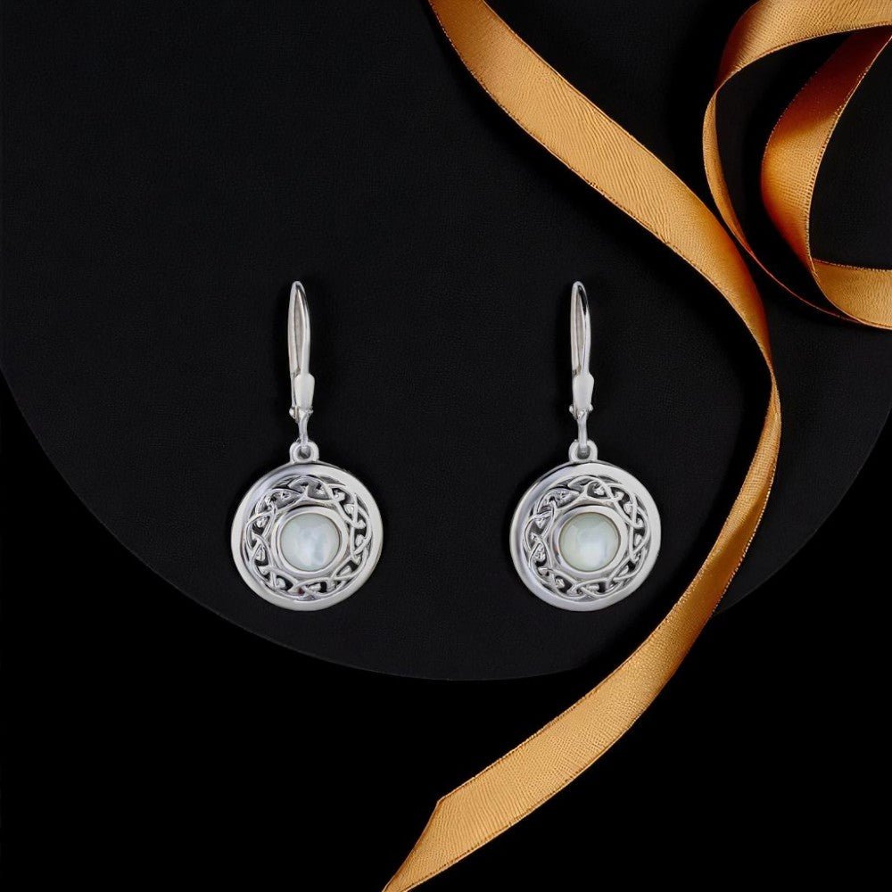 Silver Arian Earring Celtic Knot - Drop