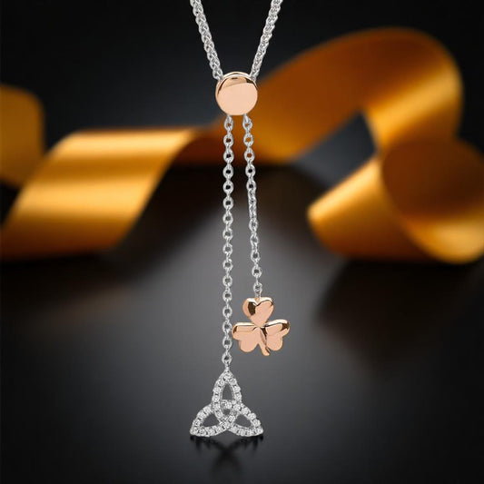 Silver with Gold Plated Shamrock/ Trinity Pendant