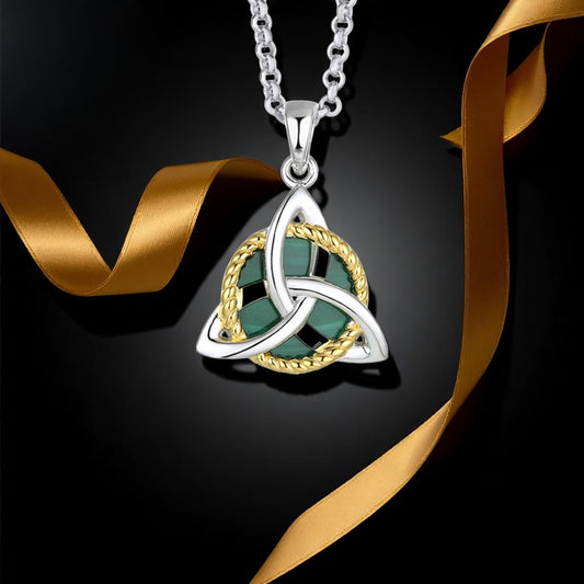 Trinity & Circle Pendant - Malachite