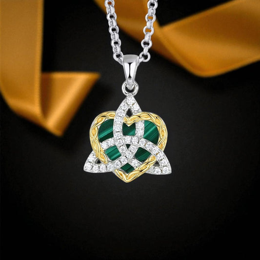 Trinity & Heart Pendant - Malachite