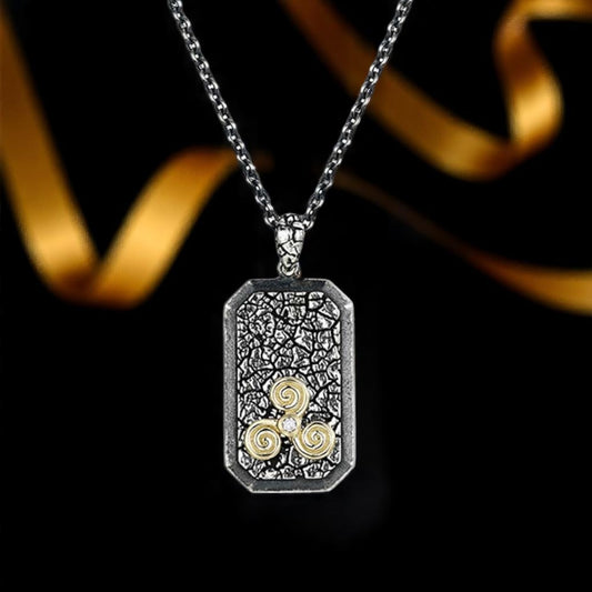 Echoes Sterling & 10K Newgrange Necklet 24" Box Chain