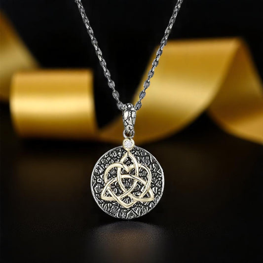 Echoes Sterling & 10K Interlaced Trinity Pendant 20" Spiga Chain