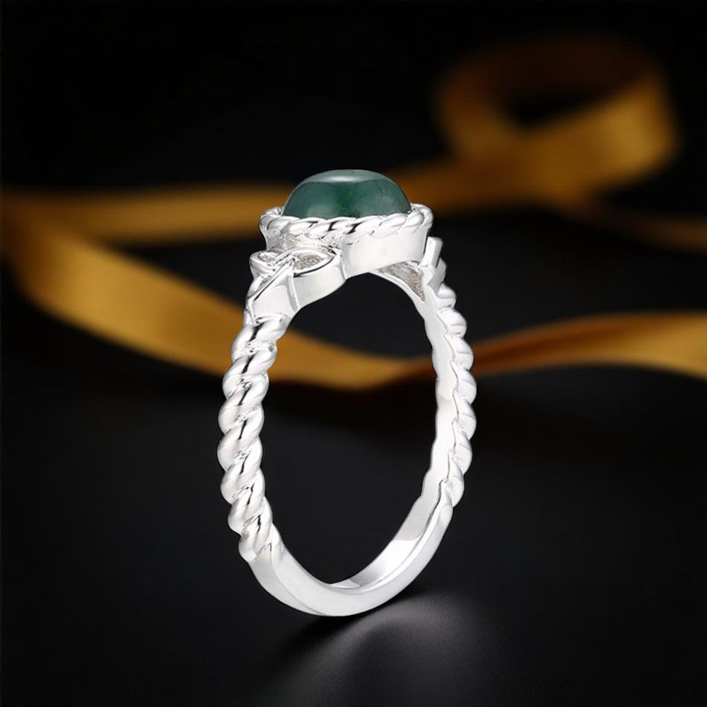Moss Agate Trinity Ring
