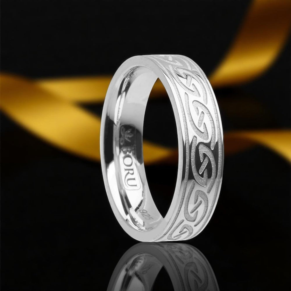 Narrow Celtic Waves Ring