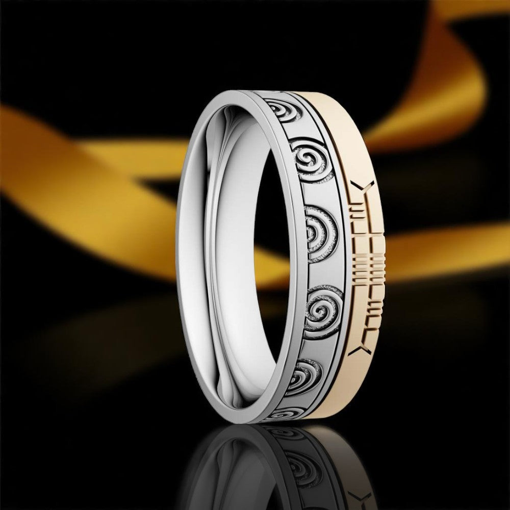 Newgrange 7.2mm Wedding Ring with Ogham