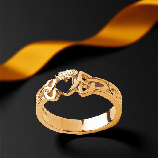 Claddagh with Trinity Knot Ring
