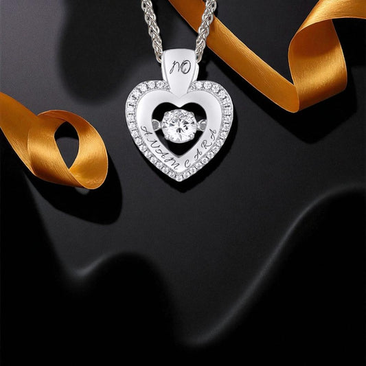My Soul Mate CZ Heart with Dancing Stone Pendant