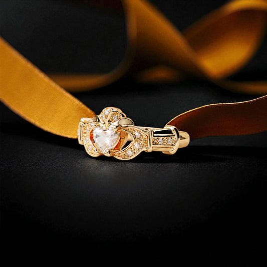 Diamond Set Boru Signature Claddagh Ring