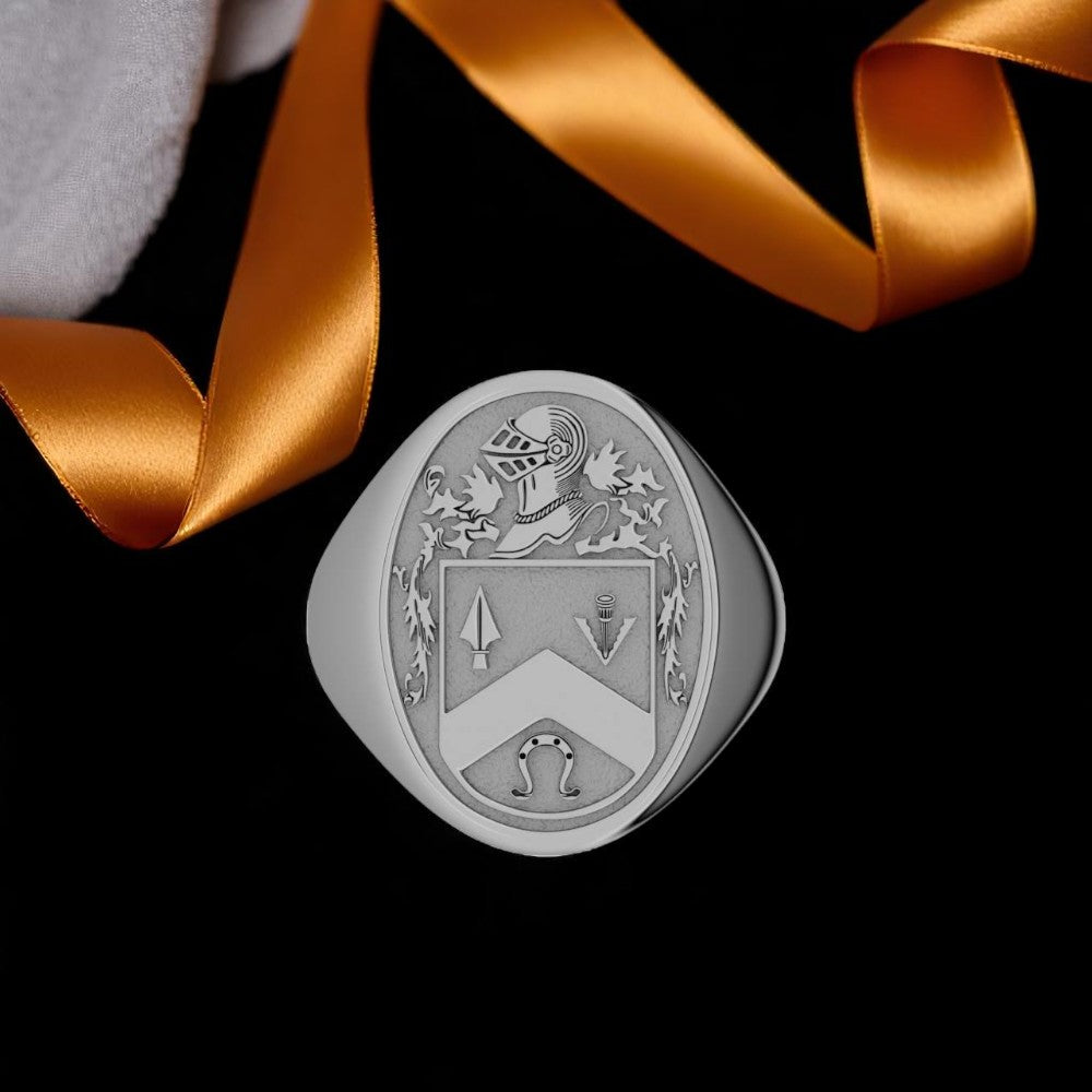 Large Solid Oval Heraldry Ring