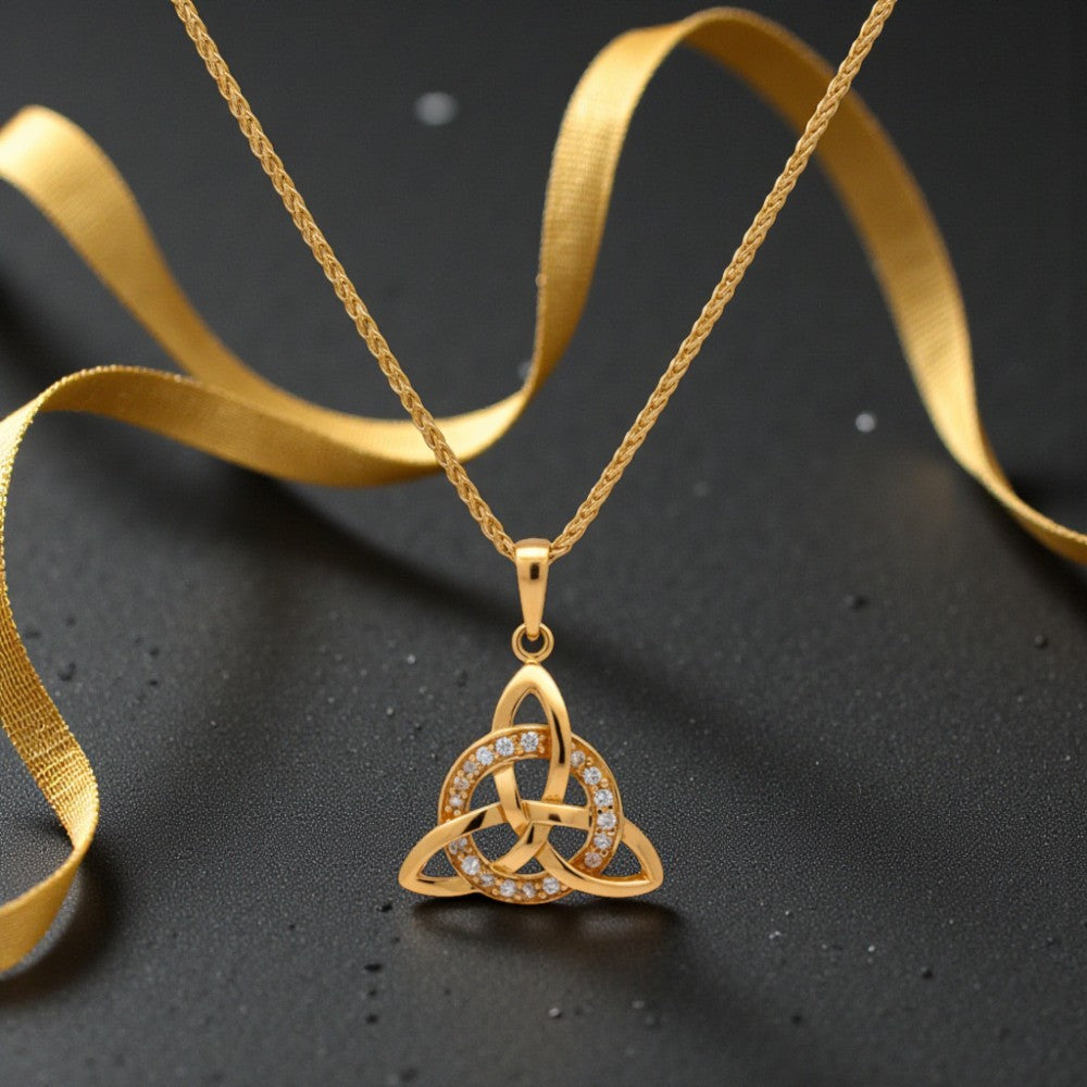 14K Gold Vermeil Trinity & Circle Pendant