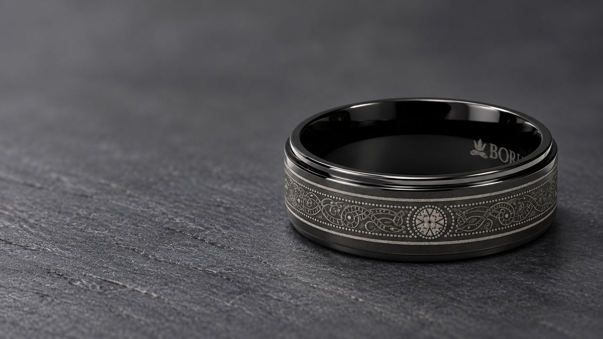 Boru 8mm Titanium Celtic Warrior Band