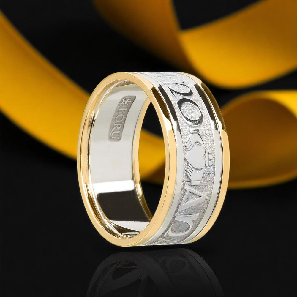Gents Original Mo Anam Cara Ring with Yellow Trims