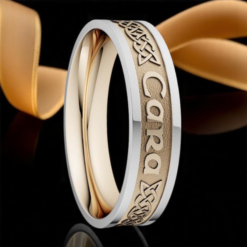 5mm Anam Cara Ring Yellow with White Rails