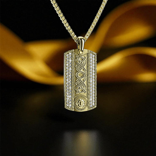CW Tag with Clear CZ's in 14K Gold Vermeil