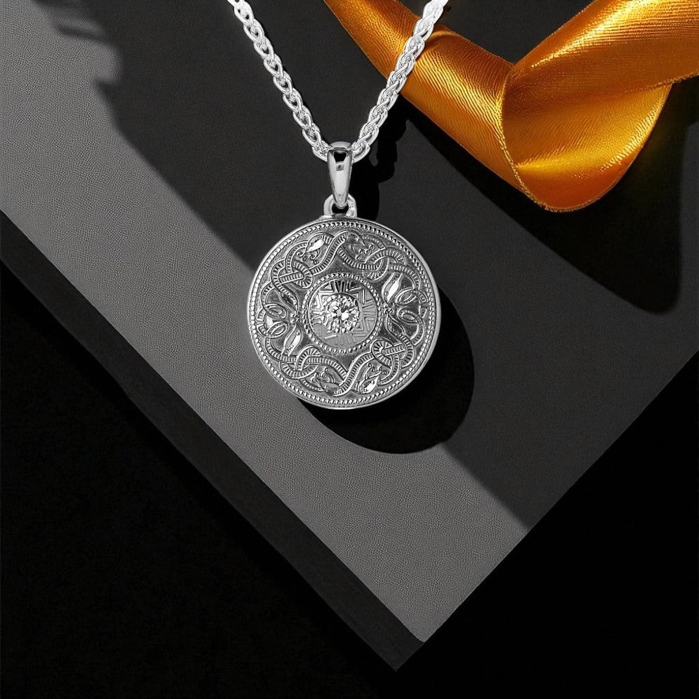 Celtic Warrior Medium Disc Pendant with Diamond
