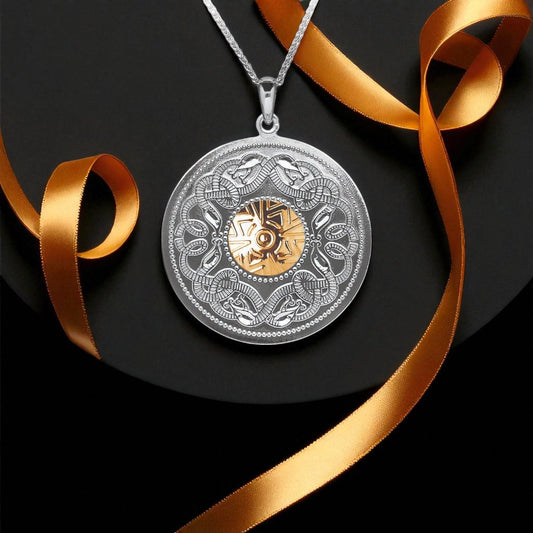 Silver Pendant Large Disc with Bead