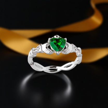 Green Stone Claddagh Stone