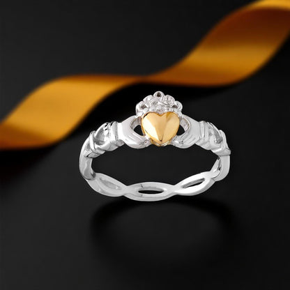Heart of Gold Claddagh with Twisted Shank
