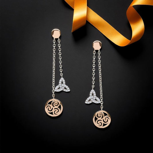 Silver with Gold Plated Spirals/ Trinity Earrings