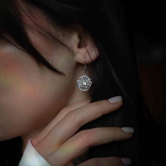 Silver Arian Earring Swirls - Drop