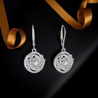 Silver Arian Earring Swirls - Drop