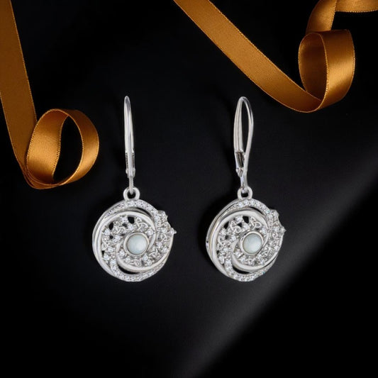 Silver Arian Earring Swirls - Drop