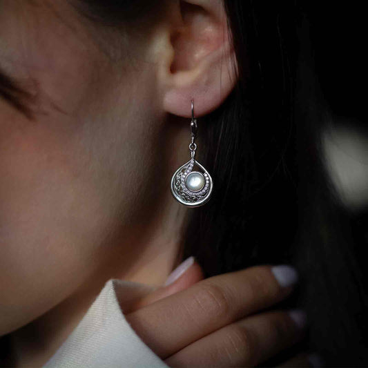 Silver Arian Earring Teardrop-Drop