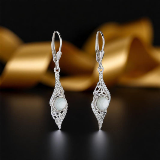 Silver Arian Earring Twisted Trinity  Drop