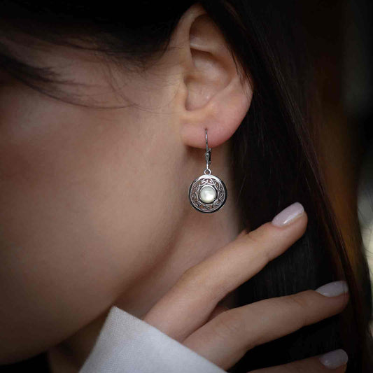 Silver Arian Earring Celtic Knot - Drop