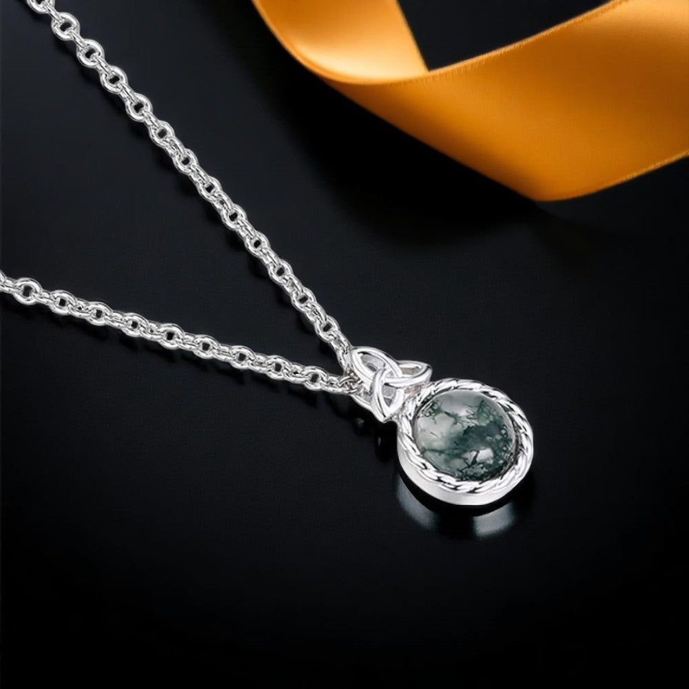 Moss Agate Trinity Pendant