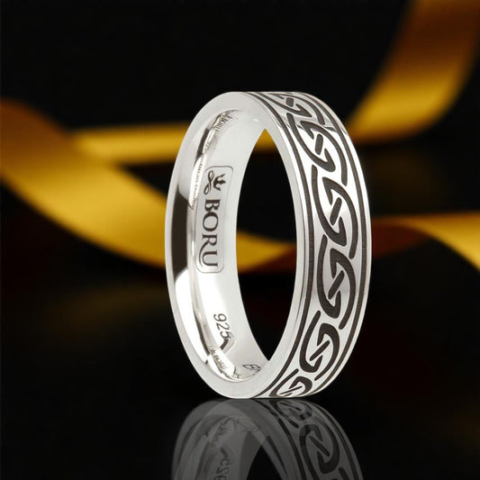 Narrow Celtic Waves Ring