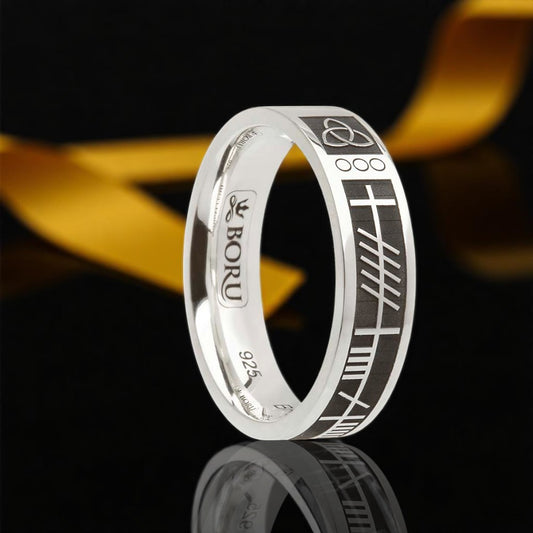 Narrow Ogham Mo Anam Cara Ring
