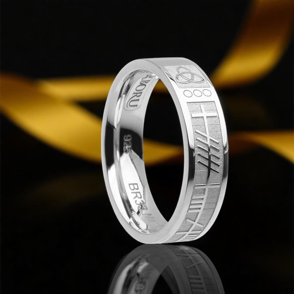Narrow Ogham Mo Anam Cara Ring