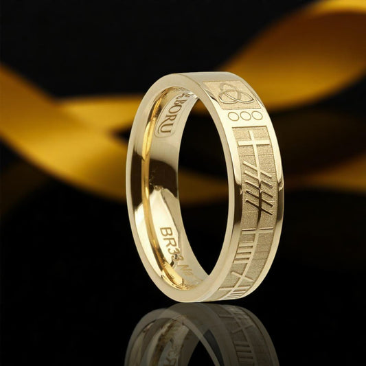 Narrow Ogham Mo Anam Cara Ring