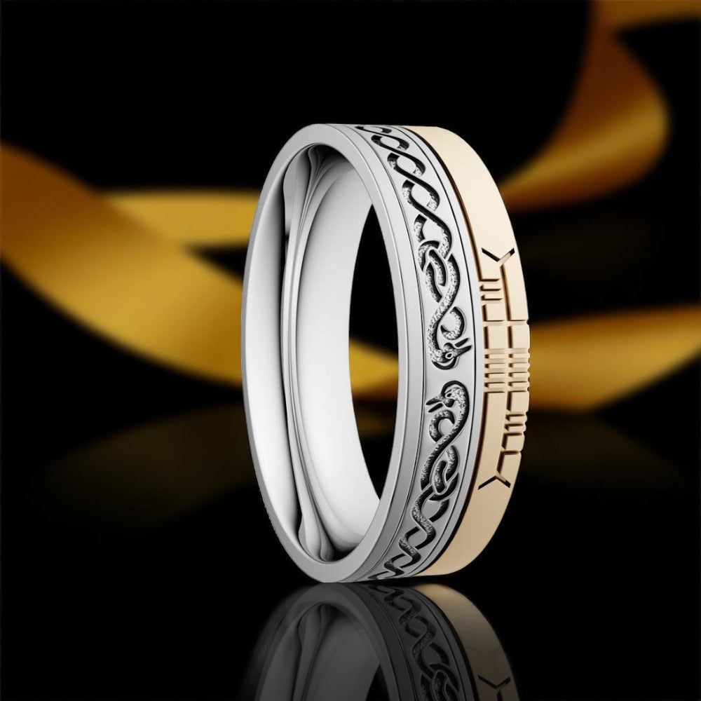 LeCheile 7.2mm Wedding Ring with Ogham