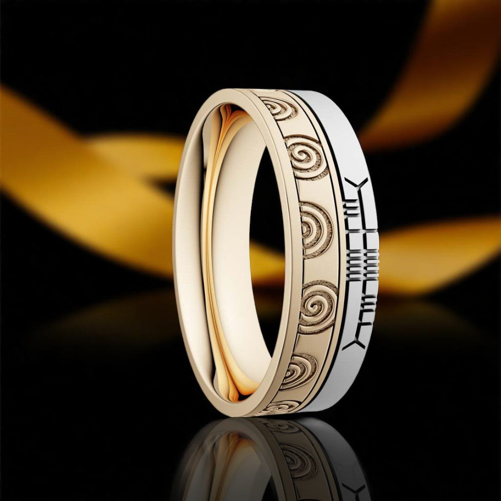 Newgrange 7.2mm Wedding Ring with Ogham