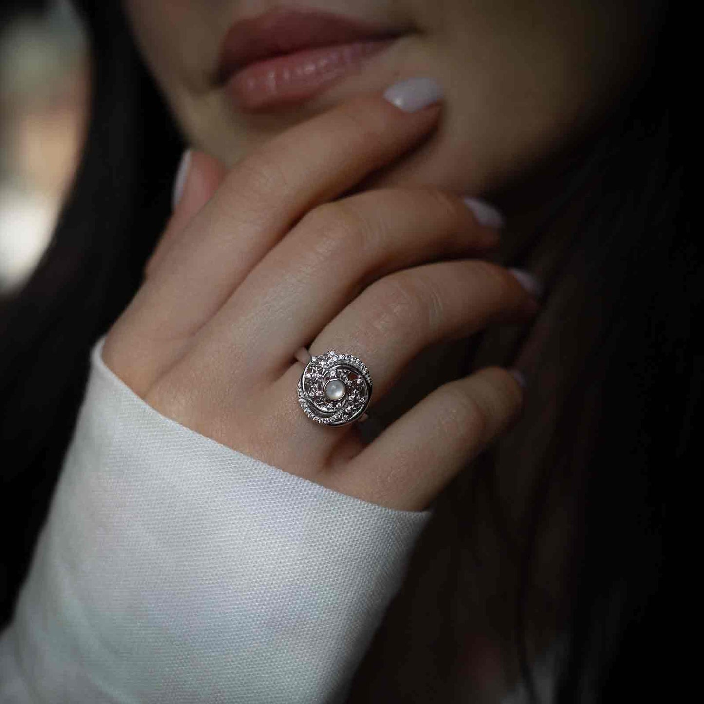 Silver Arian Ring Swirls