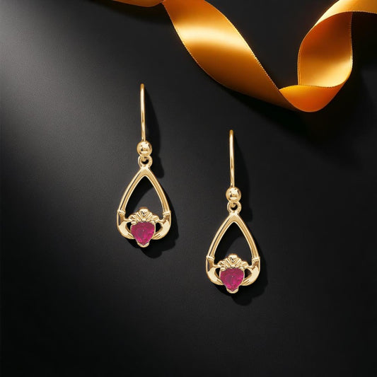 July Ruby Earrings