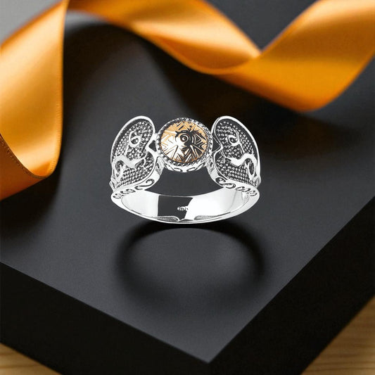 Silver Ring Wood Quay with Bead