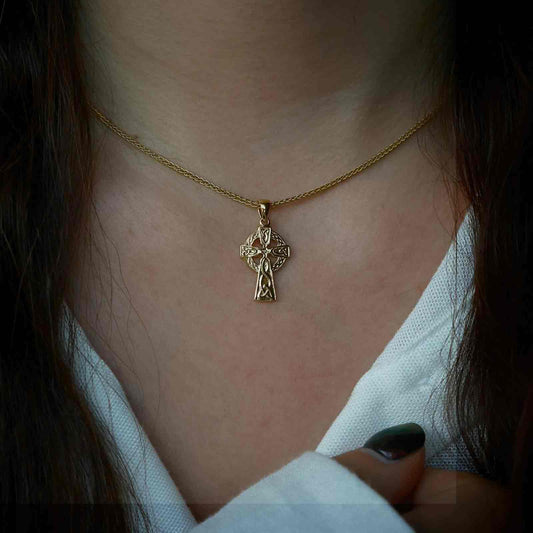 14K Gold Vermeil Traditional Cross - Small