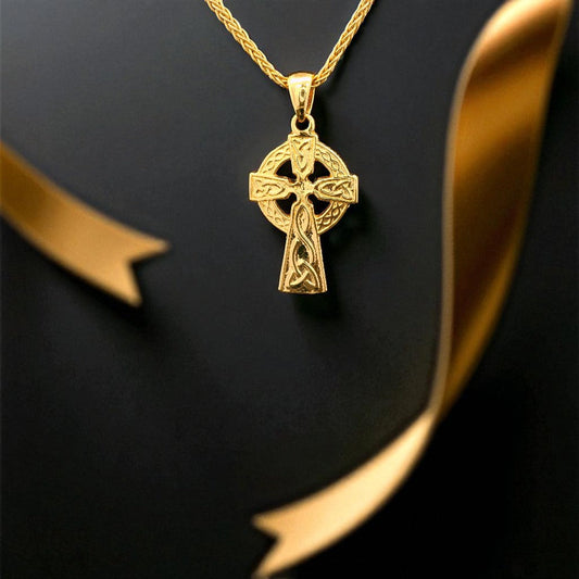 14K Gold Vermeil Traditional Cross - Small