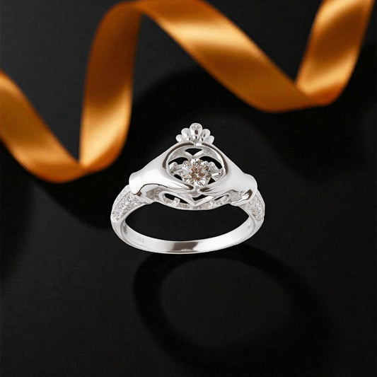 Dancing Stone Trinity & Claddagh Ring