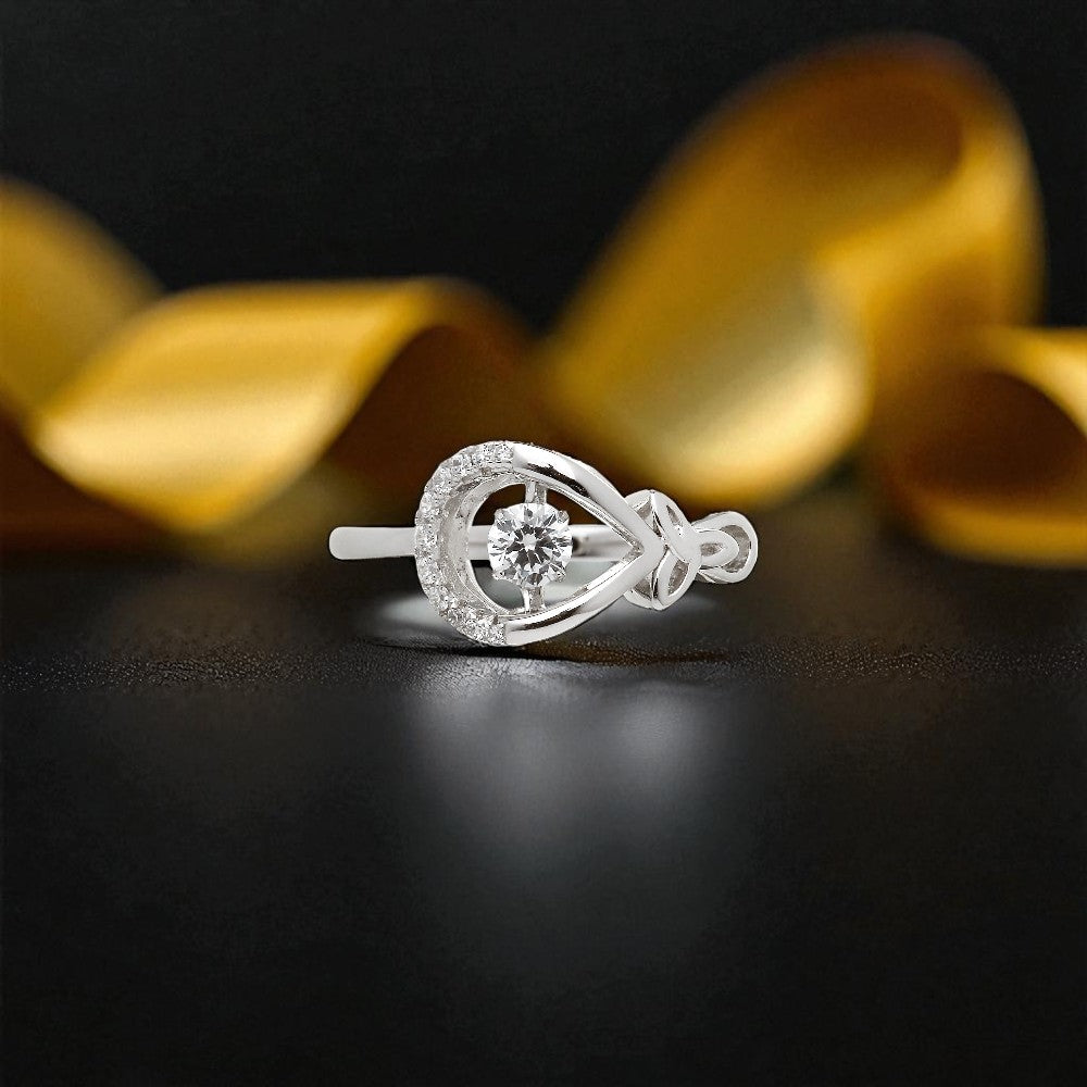 Dancing Stone Trinity Drop Ring