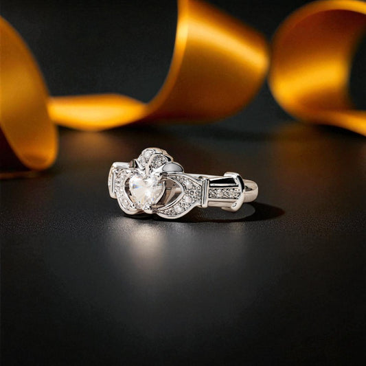 Diamond Set Boru Signature Claddagh Ring