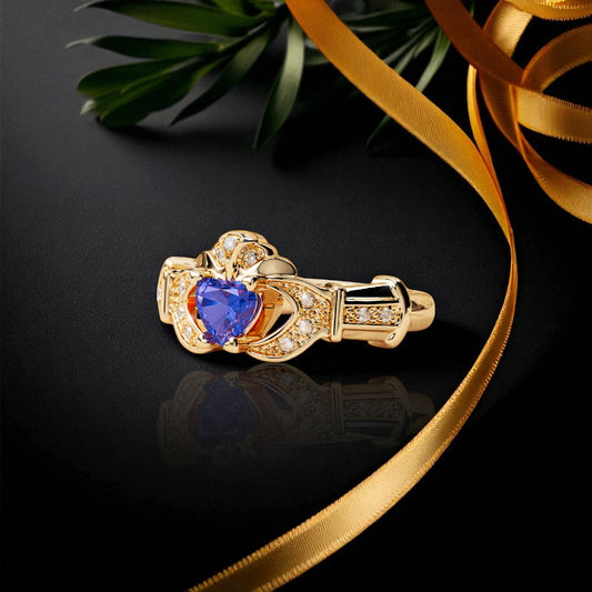Sapphire and Diamond Set Boru Signature Claddagh Ring