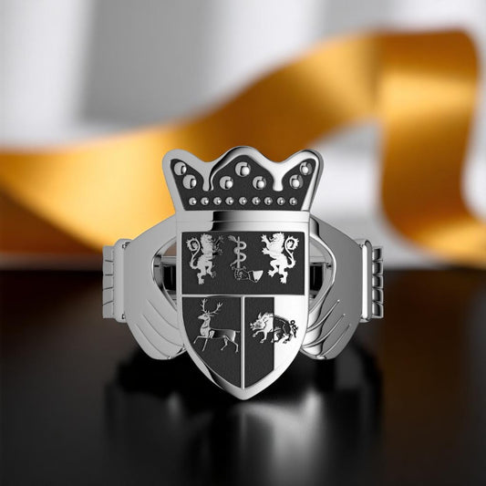 Large Claddagh Heraldry Ring