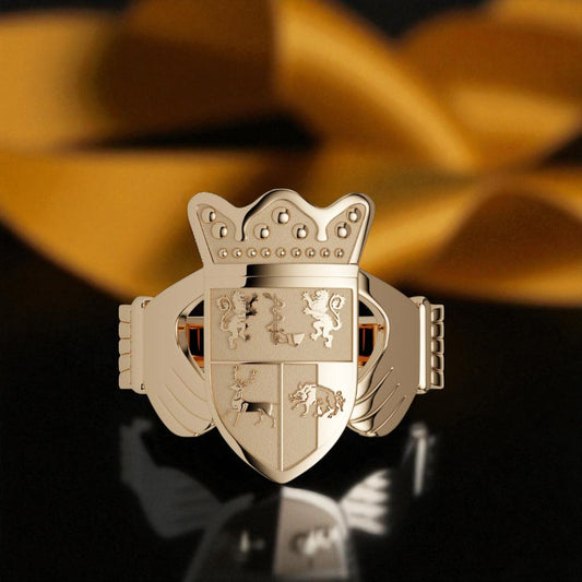 Large Claddagh Heraldry Ring