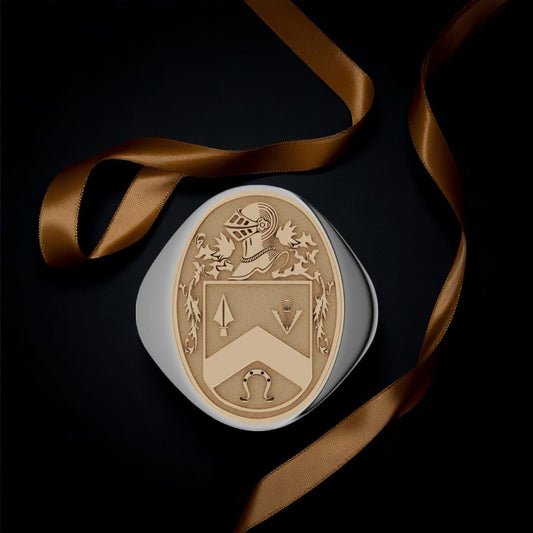 Large Solid Oval Heraldry Ring